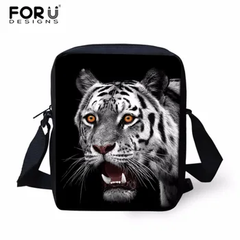 

FORUDESIGNS Small Messenger Bag Women Men Casual Travel Bag Kids Tiger Mini Shoulder Bags Children Cross Body Boys School Bags