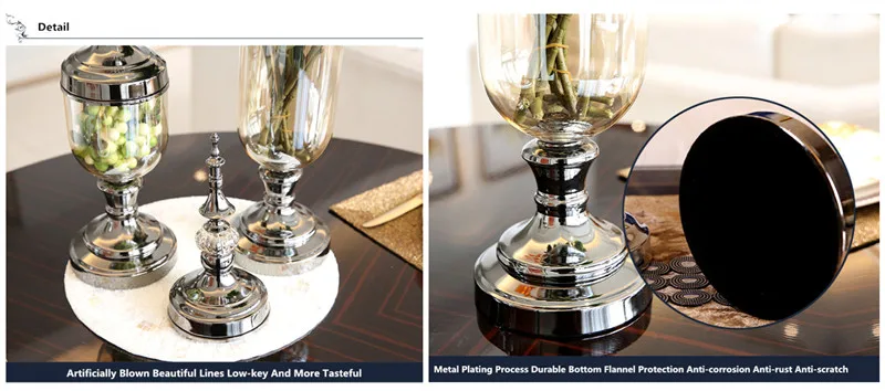 Flone Simple European Style Metal Base Glass Flowers Vase Blown process Glass Material Wedding Home Dining Table Decoration (7)