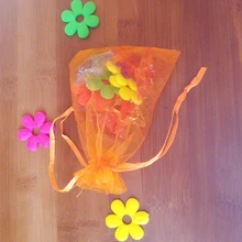 1000 шт 9*12 см оранжевый подарочная Сумка из органзы стенд для ювелирных украшений сумки Сумка на шнурке для браслетов/ожерелье/сумка из пряжи