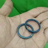 Anillo dividido de titanio puro azul llavero doble llavero de lazo redondo TC4 hebilla para llavero EDC acampada para Exterior Gadgets J211 ► Foto 3/6