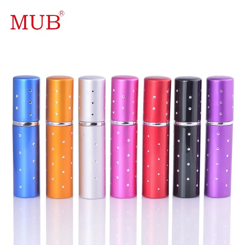 

MUB - 5ml 1 Piece Traveler Portable Refillable Perfume Bottle 7 Colors Mini Empty Aluminum Pump Spray