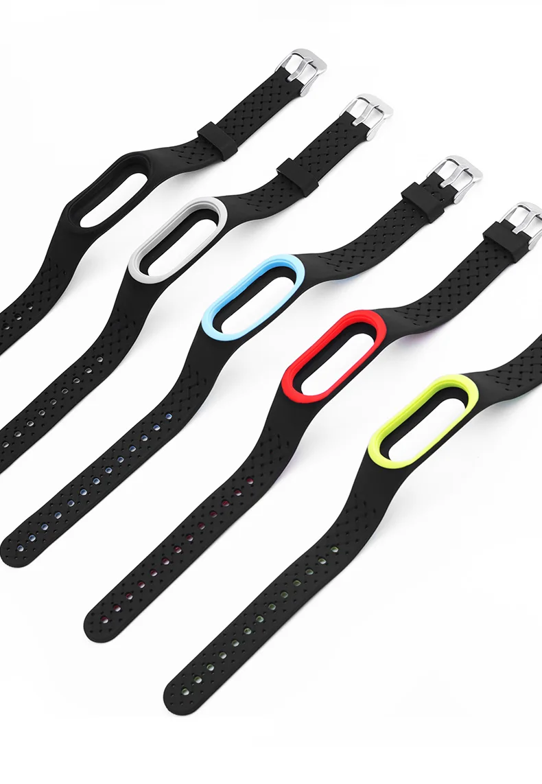 Цветной силиконовый браслет для Mi Band 4 nfc наручный ремешок Mi Band 3 двухцветный сменный ремешок аксессуары для Mi Band