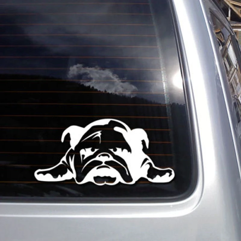 

Free shipping BULLDOG Vinyl Decal ,wrinkled lazy dog puppy sticker for Car Window