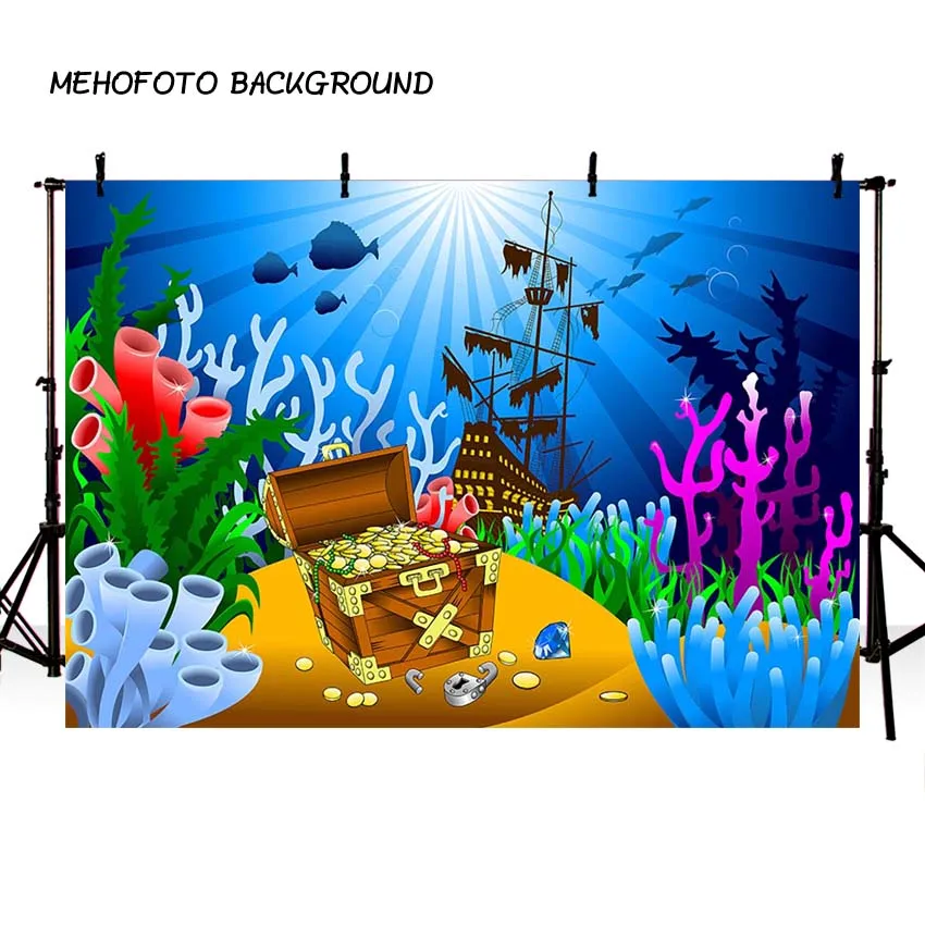 

Mehofond Underwater Mermaid Backdrop Sea Coral Shell Newborn Baby Birthday Party Photography Background Banner Photo Studio Prop