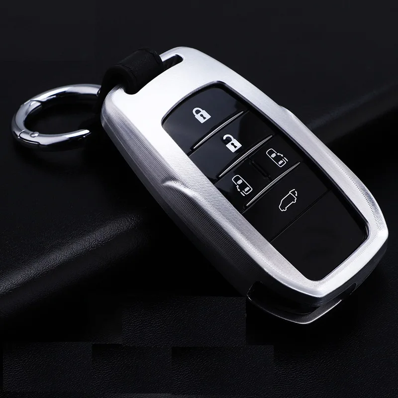

High Quality Car Aluminium Alloy Key Holder Cover Case Shell Chain For Toyota Alphard Key Protection
