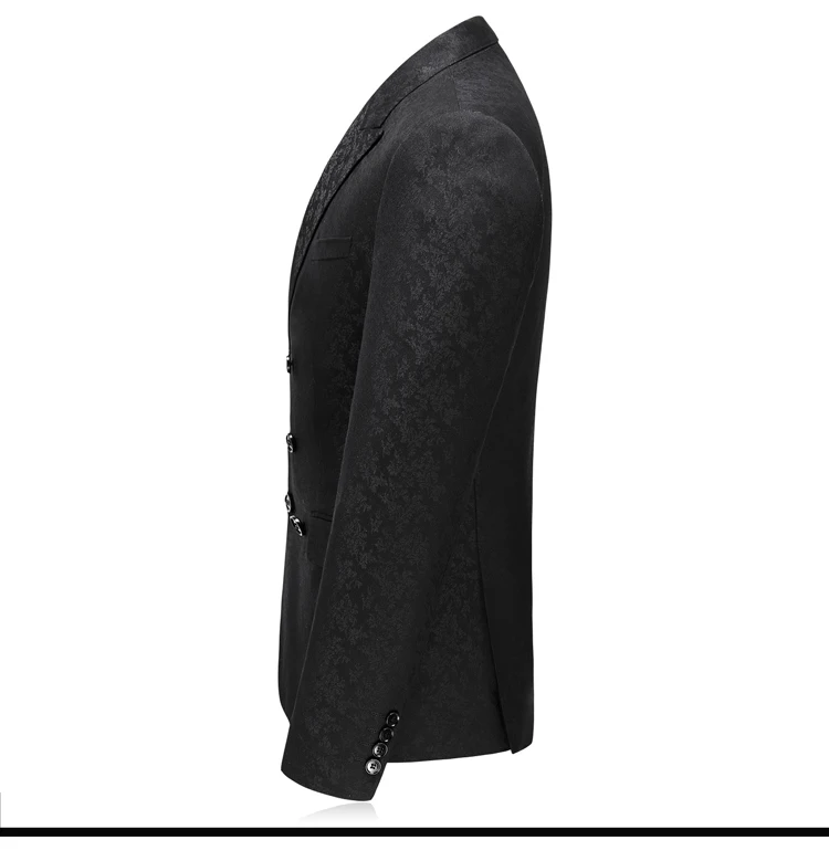 Slim Fit Plus Size Brand New 3 Pieces Mens Suits Classic Black Blazers PromWedding Suits For Men 5 4