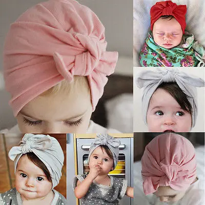 

LOVELY Newborn Baby Toddler Kids Summer Beanies Cap Princess Boys Girl Bowknot Cotton Stretch Beanies Hat Caps