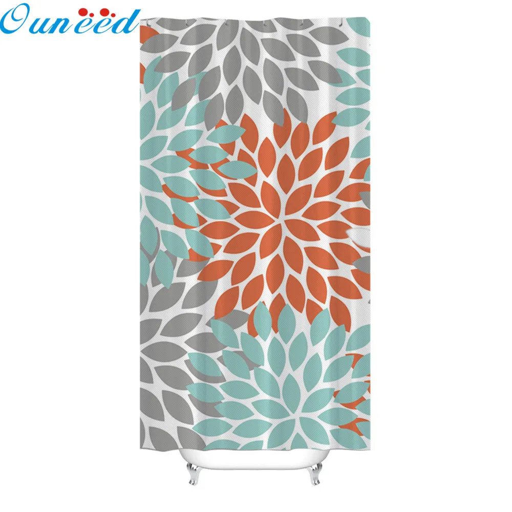 

Ouneed Shower Curtains petal Floral Pattern bath Curtains with Hooks Flower Bathroom Curtains 8 Hooks Quick drying soft to touch