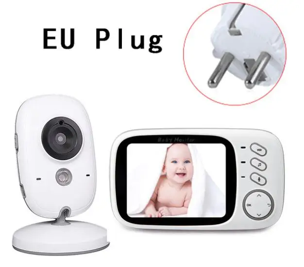 CVB603-EU VB603 3,2 дюймов ЖК-монитор для младенца няня контроль температуры Колыбельная 2 способа Аудио ИК ночного видения безопасности температуры камеры - Цвет: CVB603-EU