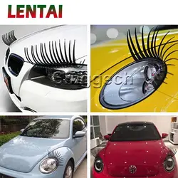 LENTAI 1 пара 3D автомобильных фар накладные ресницы наклейки для Opel Astra J peugeot 207 407 hyundai I30 Skoda Rapid Renault Duster Kia