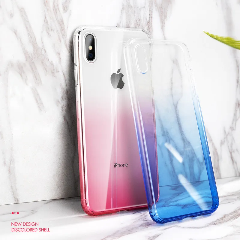 

Gradient Clear Phone Case For iPhone 6 6S iPhone 7 8 Plus Ultra Thin Cases for iPhone X XS Max XR Luxury Soft TPU Case Cover