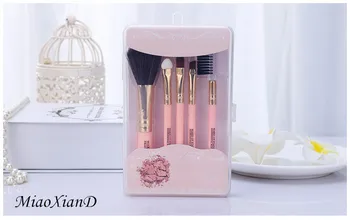 

MiaoXianD 5pcs Travel Portable Mini Eye Makeup Brushes Set Smudge Eyeshadow Eyeliner Eyebrow Brush Lip Make Up Brush kit beginer