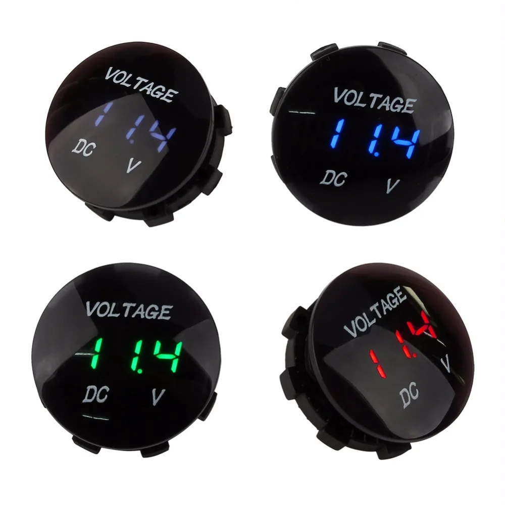 

1 PCS DC12V White LED Panel Digital Voltage Meter Display Voltmeter Portable Waterproof Red/Blue/White/Green Car Accessories