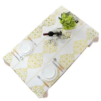 

PVC Rectangle Table Cover Oil-proof Waterproof Stain-resistant Mildew-proof Tablecloth Printed Flower Tablecloth