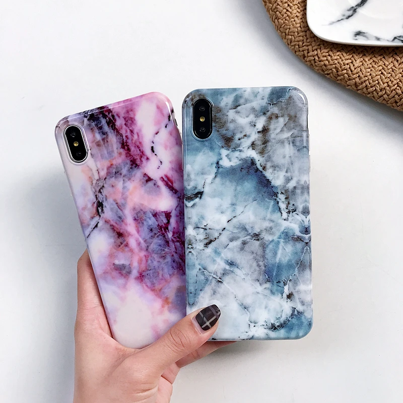 

Case For iPhone X Xr Xs Max Cover Chic Marble Skin Soft Silicone Shockproof Phone Cover For iPhone Xs 6 6S 7 8 Plus Marble Cases