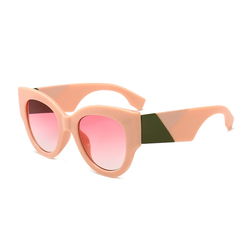 Новые модные женские круглые солнцезащитные очки, брендовые дизайнерские винтажные негабаритные черные розовые белые солнцезащитные очки для мужчин ss102 - Цвет линз: C2