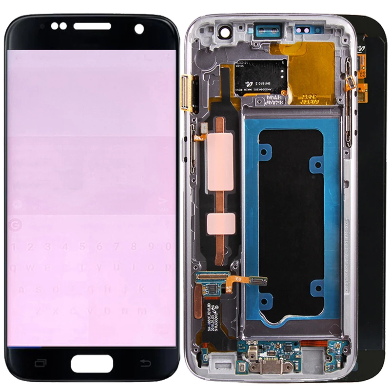 Продажа Оригинальный G930F ЖК дисплей для samsung Galaxy S7 ЖК экран рамка сенсорный экран дисплей SM G930F ЖК дисплей с тенями
