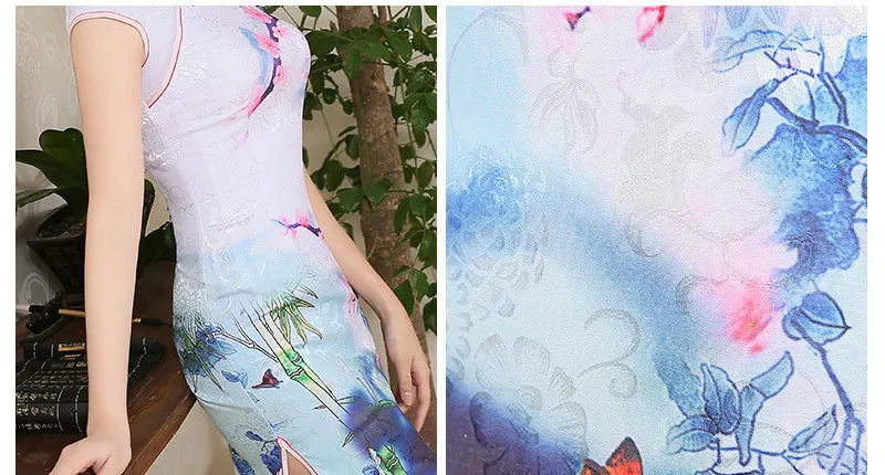 Новое поступление Короткие Для женщин Cheongsam женский китайском древних китайское платье свадебное платье для Вечеринка платье 18