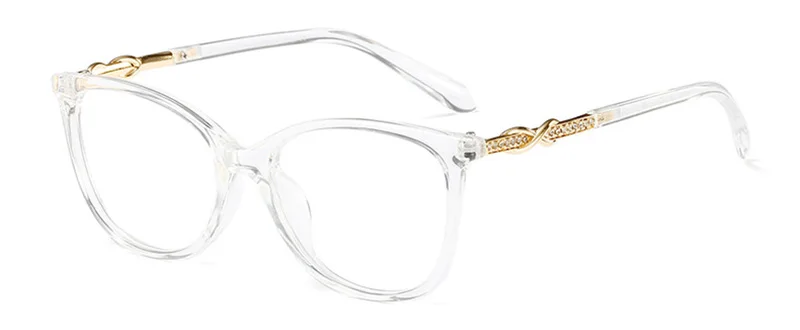 SHAUNA Роскошные хрустальные декоративные очки, оправа для женщин, линзы из смолы, оптические очки - Цвет оправы: Transparent