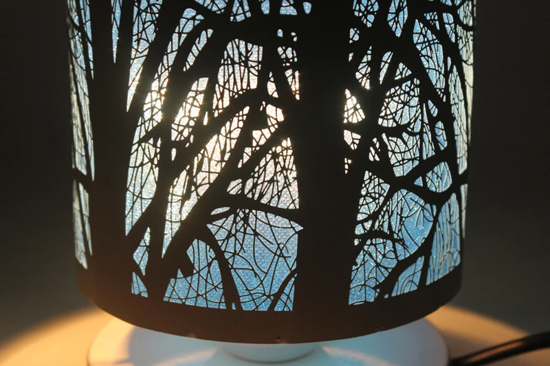Теплый лес тени спальня ночник для спальни украшение Настольная лампа простая современная мода железная настольная лампа