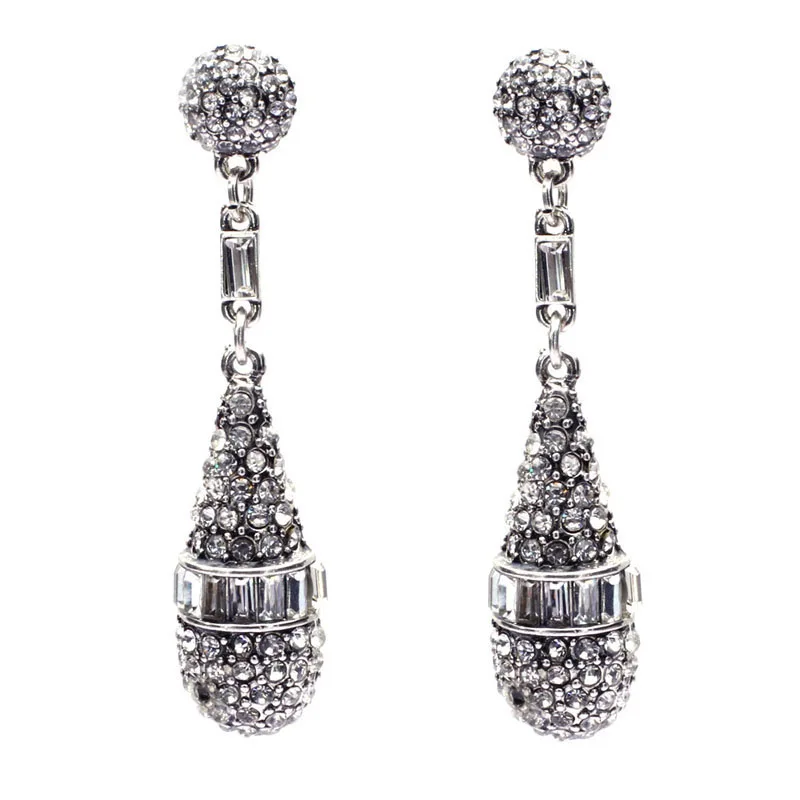 

Hot sale long crystal earring New pendant earrings fashion women statement crystal Earrings for women girl party stud earring