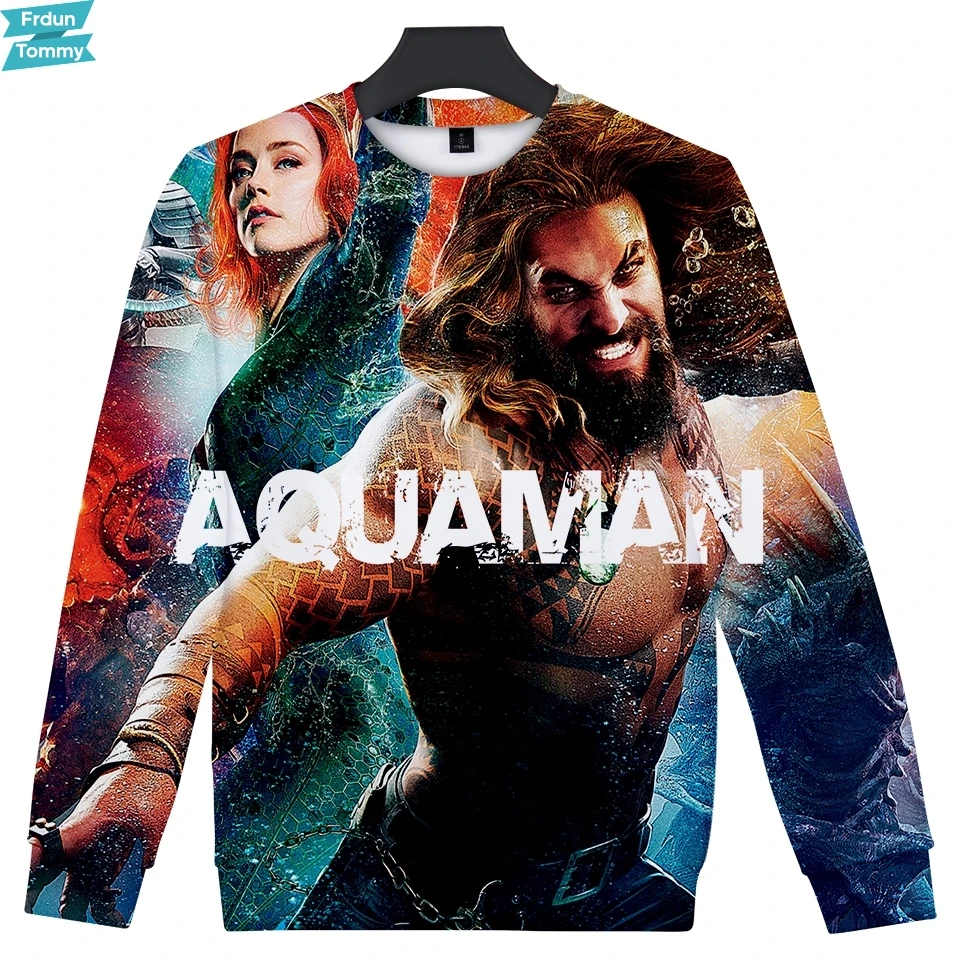Новый 3D Aquaman 2018 фестиваль зимний Свитшот без капюшона модный Забавный свитшот для