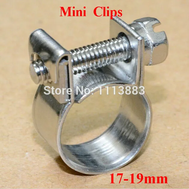10 X 17 19mm SS304 Hose Clamps Fuel Petrol Oil Line Mini Clipsin