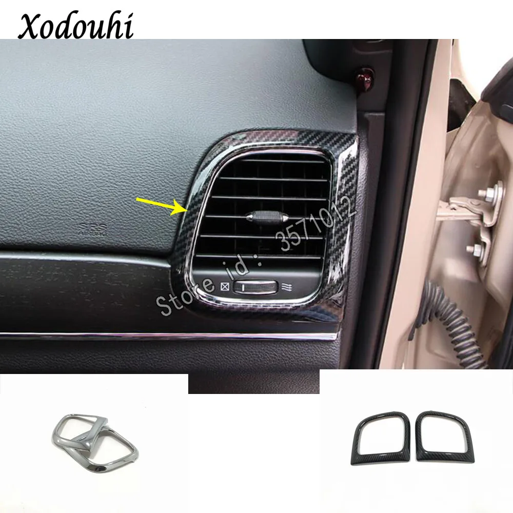 

For Jeep Grand Cherokee 2014 2015 2016 2017 2018 car sticker front left right Air conditioning Outlet Vent Trim parts 2pcs