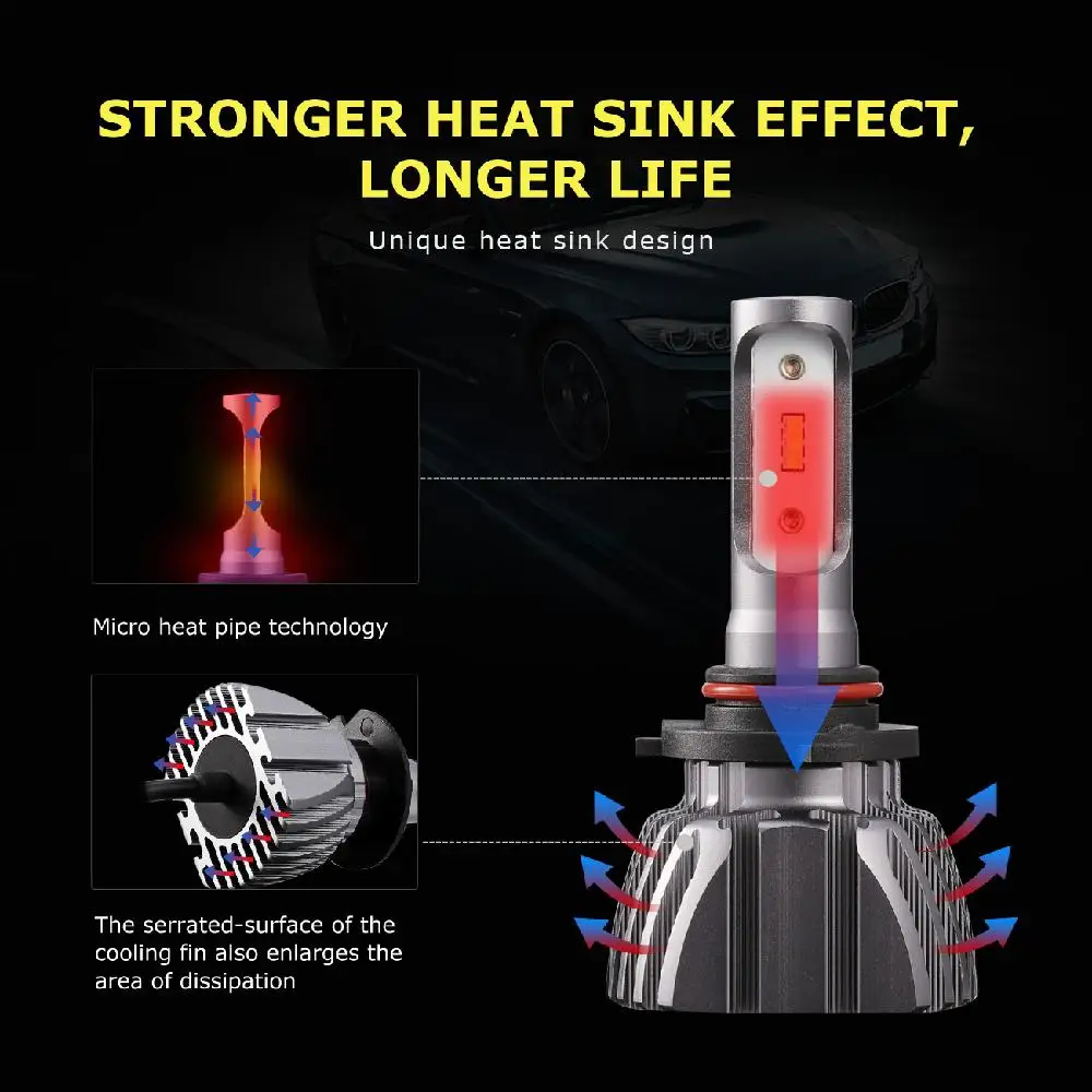 Oslamp 9005 Автомобильный светодиодный головной светильник лампы HB3 50 Вт 8000lm 6500 к авто