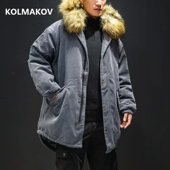 

2018 winter Parka Men's fashion trench coat Men's thicken jackets Outerwear fashion Coat Men casual Jacket Windbreaker M to 5XL