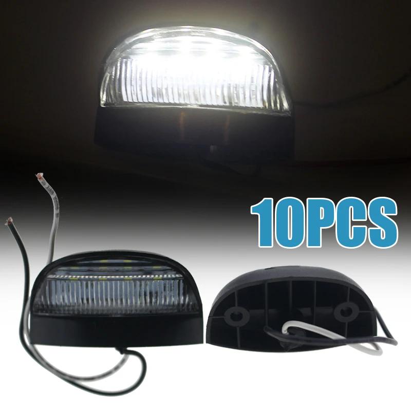 10 шт. 72*60*40 мм Белый DC 10-30 V 6000 K HL-P-004 комплект огней Водонепроницаемый Грузовик Автомобильные трейлеры номерной знак задний фонарь