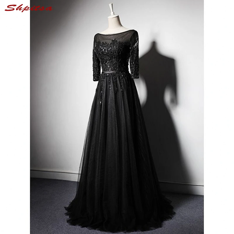 Black long sleeve mother of the bride dresses Clearance