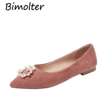 Bimolter повседневная обувь женские туфли из натуральной кожи на плоской подошве бусы, сделанные своими руками круглый носок без шнуровки на плоской подошве из овечьей замши женские мокасины NB022