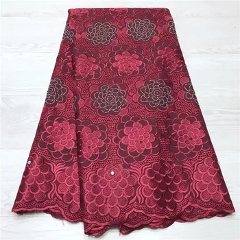 

Cheap Red Soft Hollow Out Swiss Voile Lace In Switzerland African Lace Fabric High Quality African Swiss Voile Lace Materials