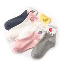 Милые женские носки с фруктовым узором Летние повседневные короткие носки женские Харадзюку забавные стильные хлопковые носки 1 упаковка