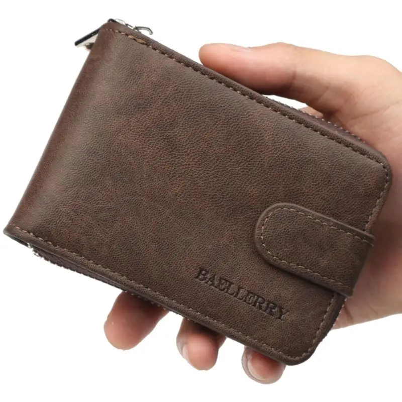 Для мужчин кожа кредитной держатель для карт клатч Бизнес Двойные портмоне бумажник Карманы