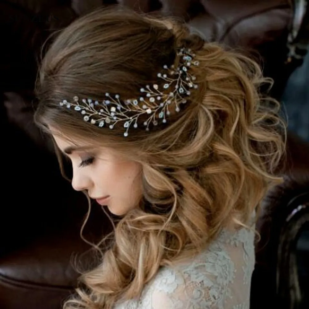 Свадебный пояс на цепочке для волос, ободок, жемчужный свадебный аксессуар для волос для женщин, SQ0163
