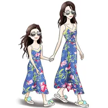 Beach Sun Dresses for Mother Daughter Backless Little Girls Dresses Family Matching Dress Mom and Girl Holiday Beach dress Beach Sun Dresses for Mother Daughter Backless Little Girls Dresses Family Matching Dress Mom and Girl Holiday Beach dress
