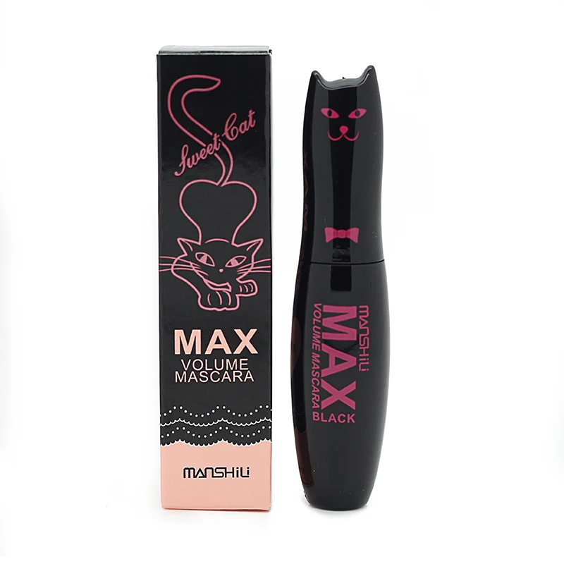 Женский бренд макияж MAX Sex Cat объемная Подкручивающая тушь для ресниц 3d водостойкая Удлиняющая Тушь для ресниц Черная Толстая Удлиняющая косметика