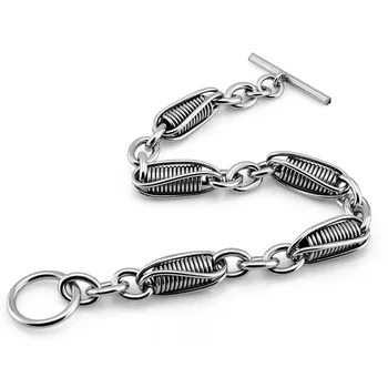 

New fashion solid 925 silver woman bracelet. Retro personality corn bracelet. Couples Silver Bracelet Men Thai Silver Jewelry