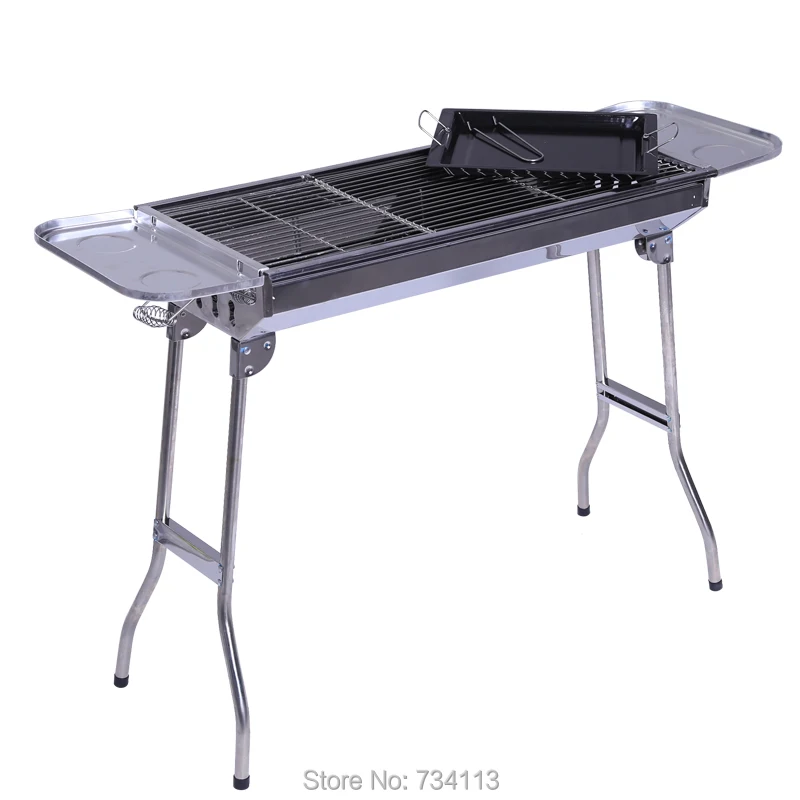 BBQ portable outdoor household stainless steel folding barbecue grill