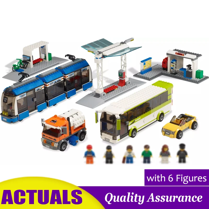 

Public Transport Station 02023 Compatible 8404 City Building Blocks Tram Bus Car Model Bricks Toy Christmas Gift