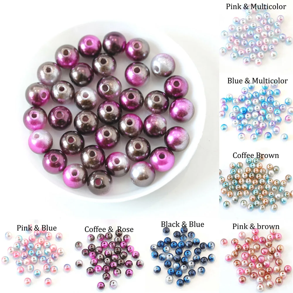 

With Hole Multicolor Imitation ABS Pearl 3 4 5 6 8 mm Round Loose Spacer Beads For Jewelry Making Women Nail Art DIY Accessories