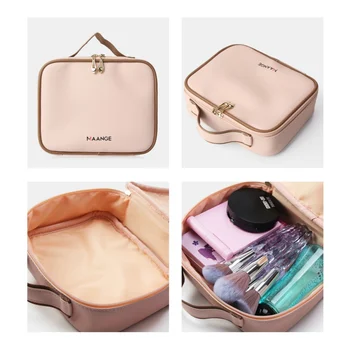 

MAANGE Portable light pink cosmetic bag Coin Storage Case Travel Makeup Bag Pouch Makeup Tool Holder