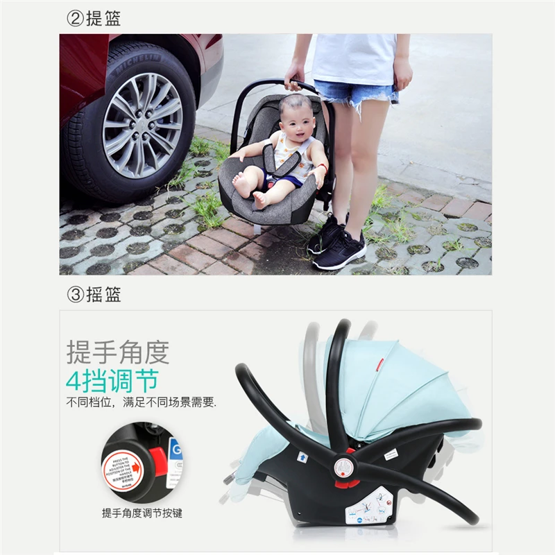 Детская коляска 3 в 1, легкая коляска, детская коляска с высоким пейзажем, детская коляска для 0-36 месяцев, детская коляска