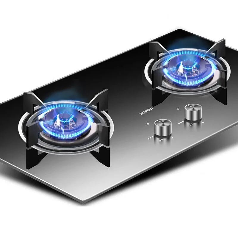 QB503 Gas Stove Natural Gas Liquefied Dual stove Bulit in Hobs Desk Type Embedded Dual purpose
