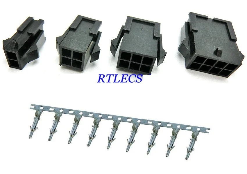 2 шт. Micro-Fit 3,0 мм разъем с двумя рядами сосуд Корпус 2x1 2x2 2x3 2x4 Pin 2 4 6 8 10 12 14 16 18 20 22 24 P терминал мужской