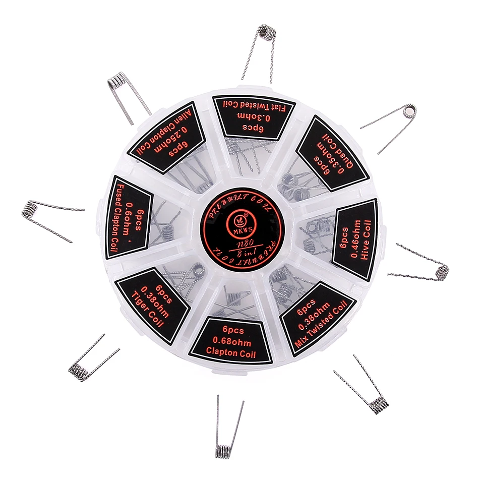 MKWS ni80 8 in 1 Wire Box Electronic Cigarette Atomizer Tank RDA RBA RTA Wire Core Replacement Wire (7)