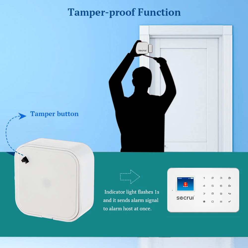 

D028 Smart Home Window Door Magnet Sensor Detector Portable Anti-Tamper Burglar Alarm Wireless For Alarm System