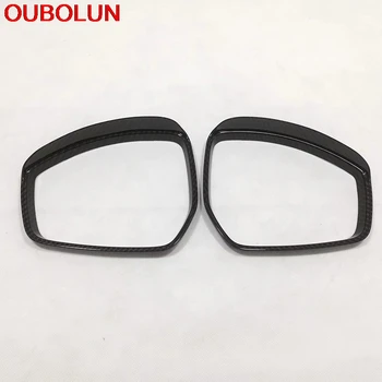

OUBOLUN For Jaguar E-Pace 2017 2018 Rearview Mirror Rain Shield Sun Visor Moulding Stiker Trim Exterior Accessories Carbon Fiber